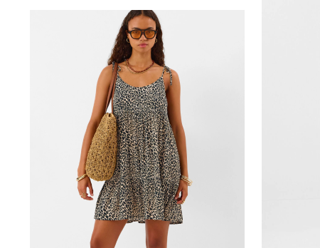 Leopard Print Mini Dress Black