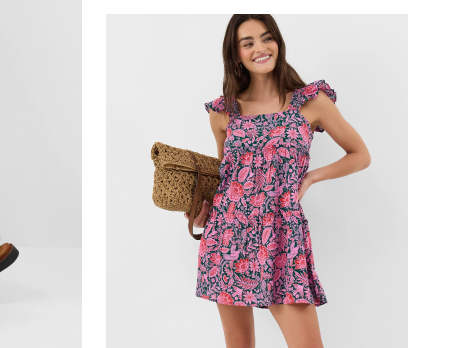 Floral Frill Tiered Mini Dress Multi