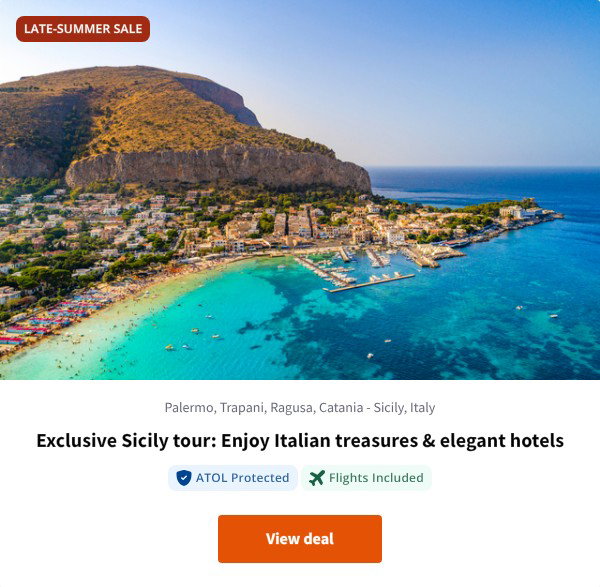 Exclusive Sicily tour: Enjoy Italian treasures & elegant hotels
