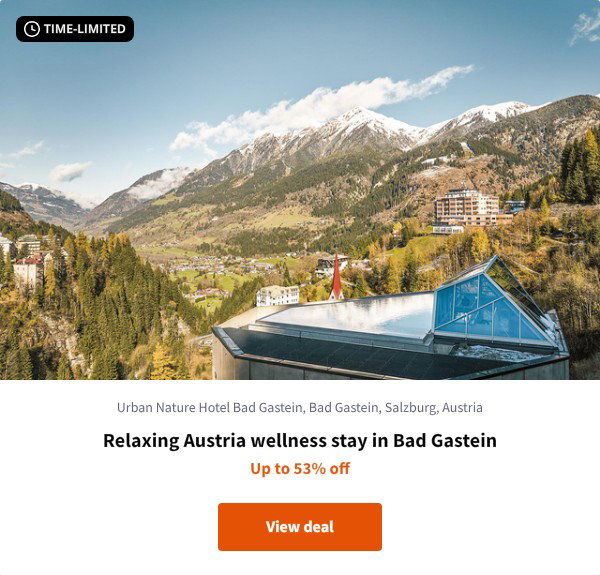 Relaxing Austria wellness stay in Bad Gastein