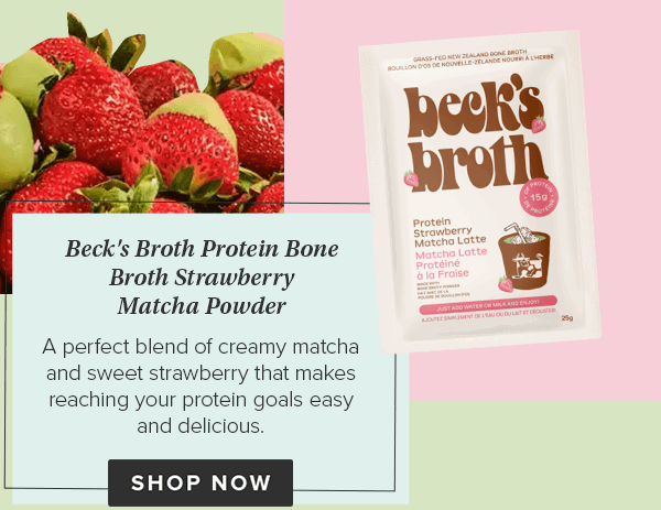 Beck's Broth Protein Bone Broth Strawberry Matcha Powder