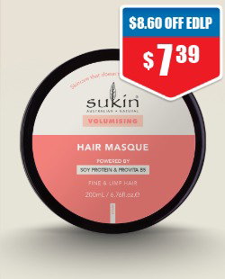 Sukin Volumising Hair Masque 200ml 1/2 price off RRP at Chemist Warehouse sale ends 5 August 2026