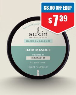 Sukin Natural Balancing Hair Masque 200ml 1/2 price off RRP at Chemist Warehouse sale ends 5 August 2026