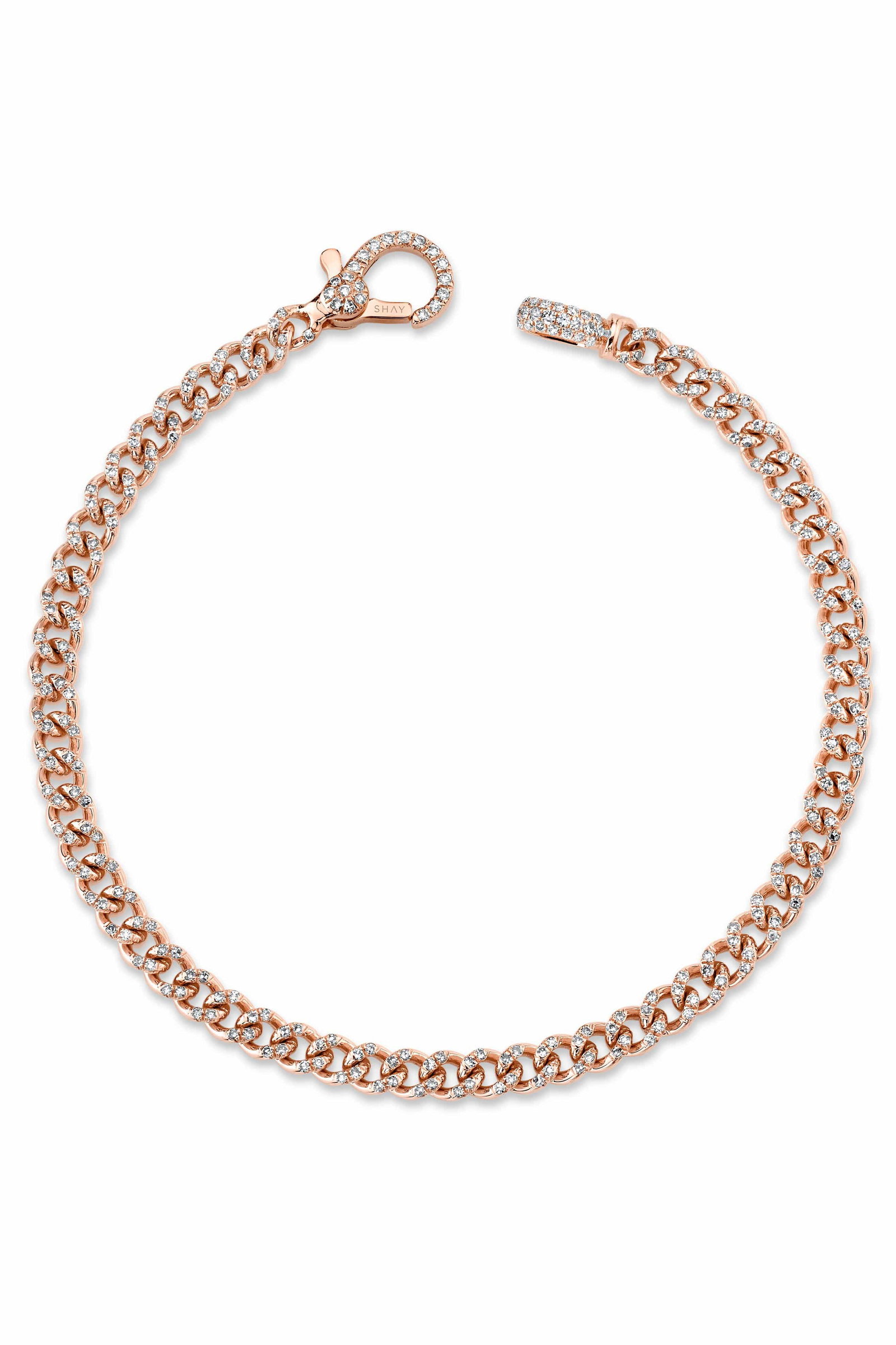Image of diamond pave baby link necklace