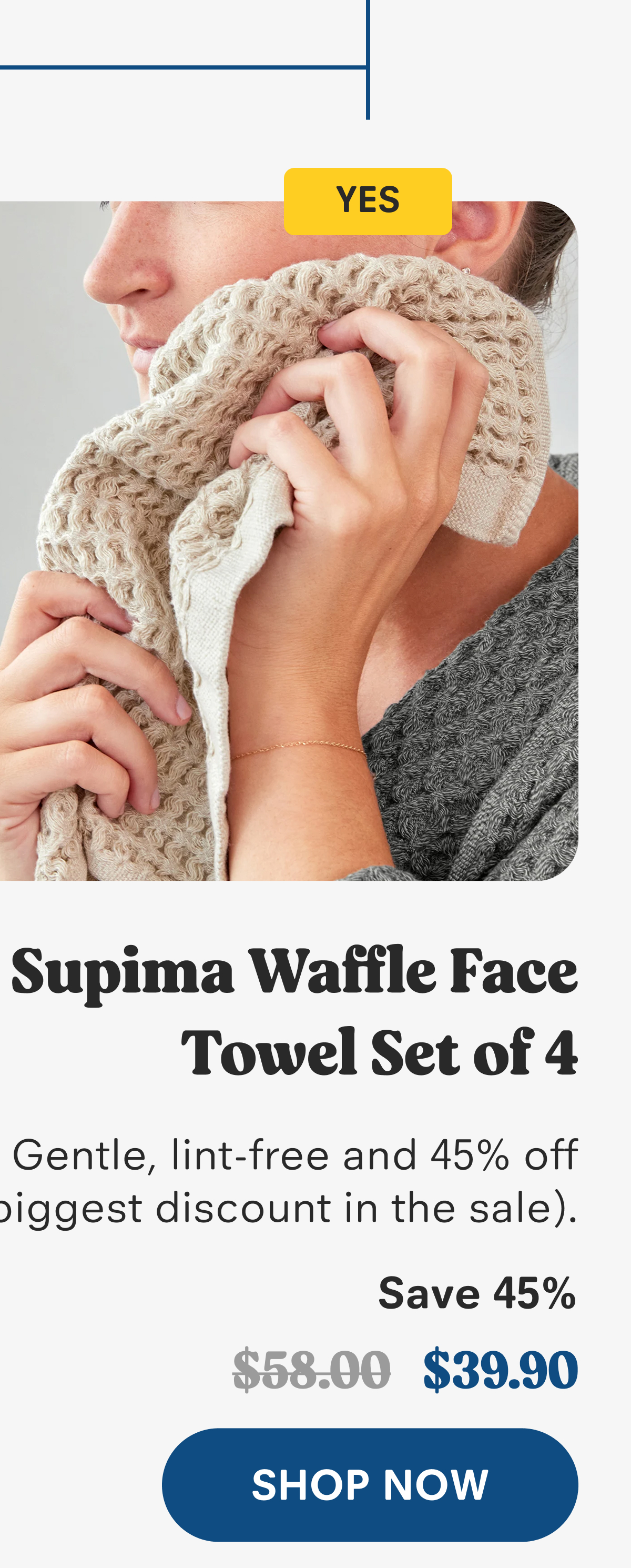 Supima Waffle Face Towel Set of 4