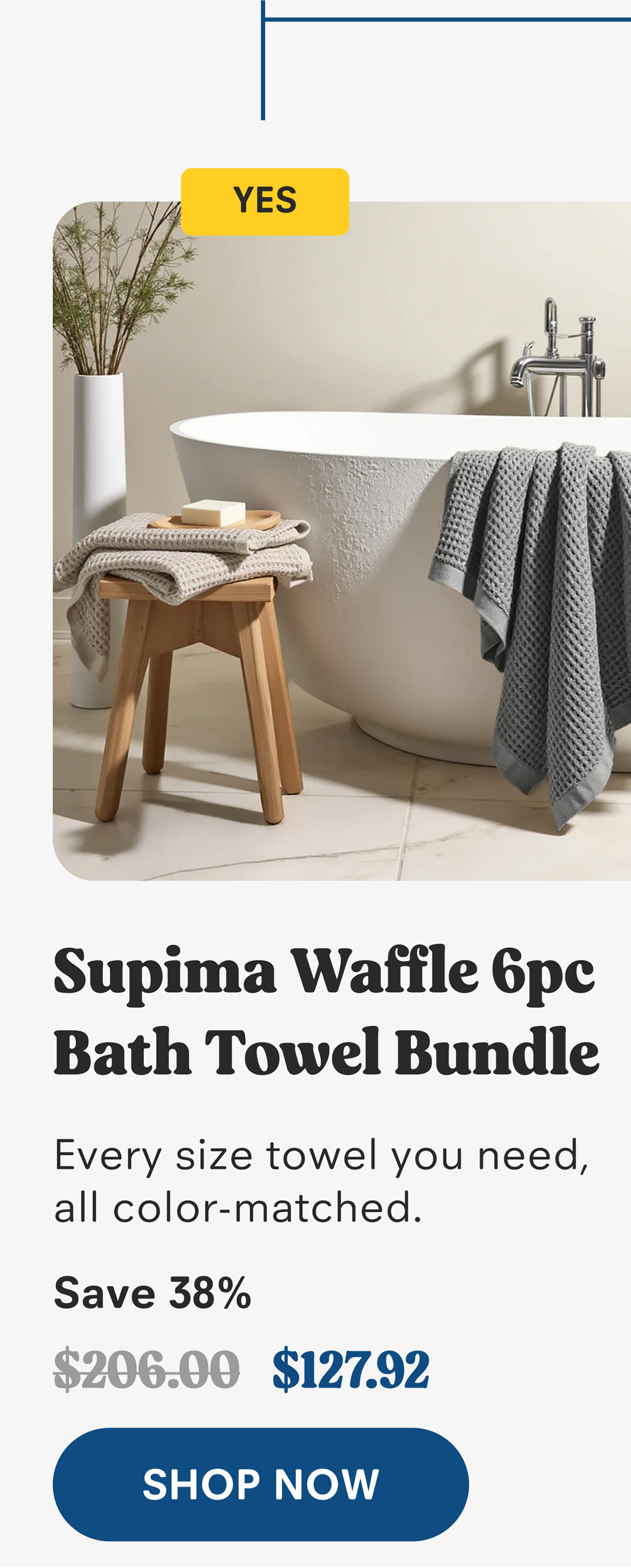 Supima Waffle 6pc Bath Towel Bundle