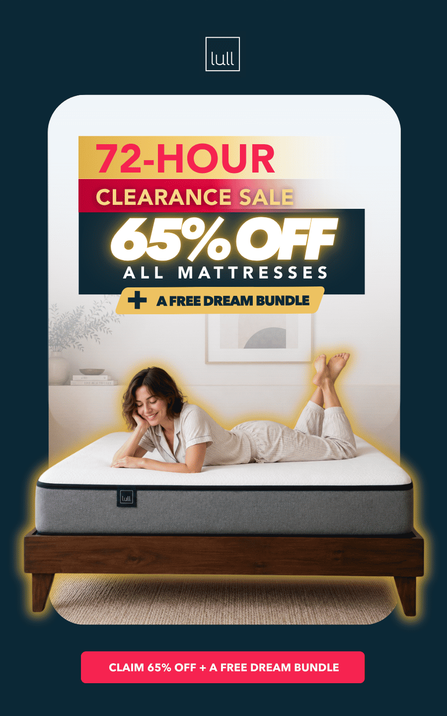 72-hour Clearance Sale: 65% off all mattresses + a free dream bundle 