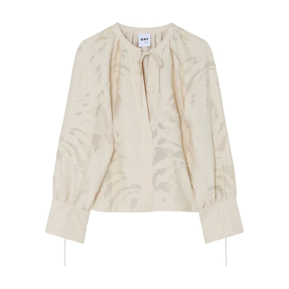 Image of Penka Jacquard Blouse - Jet Stream