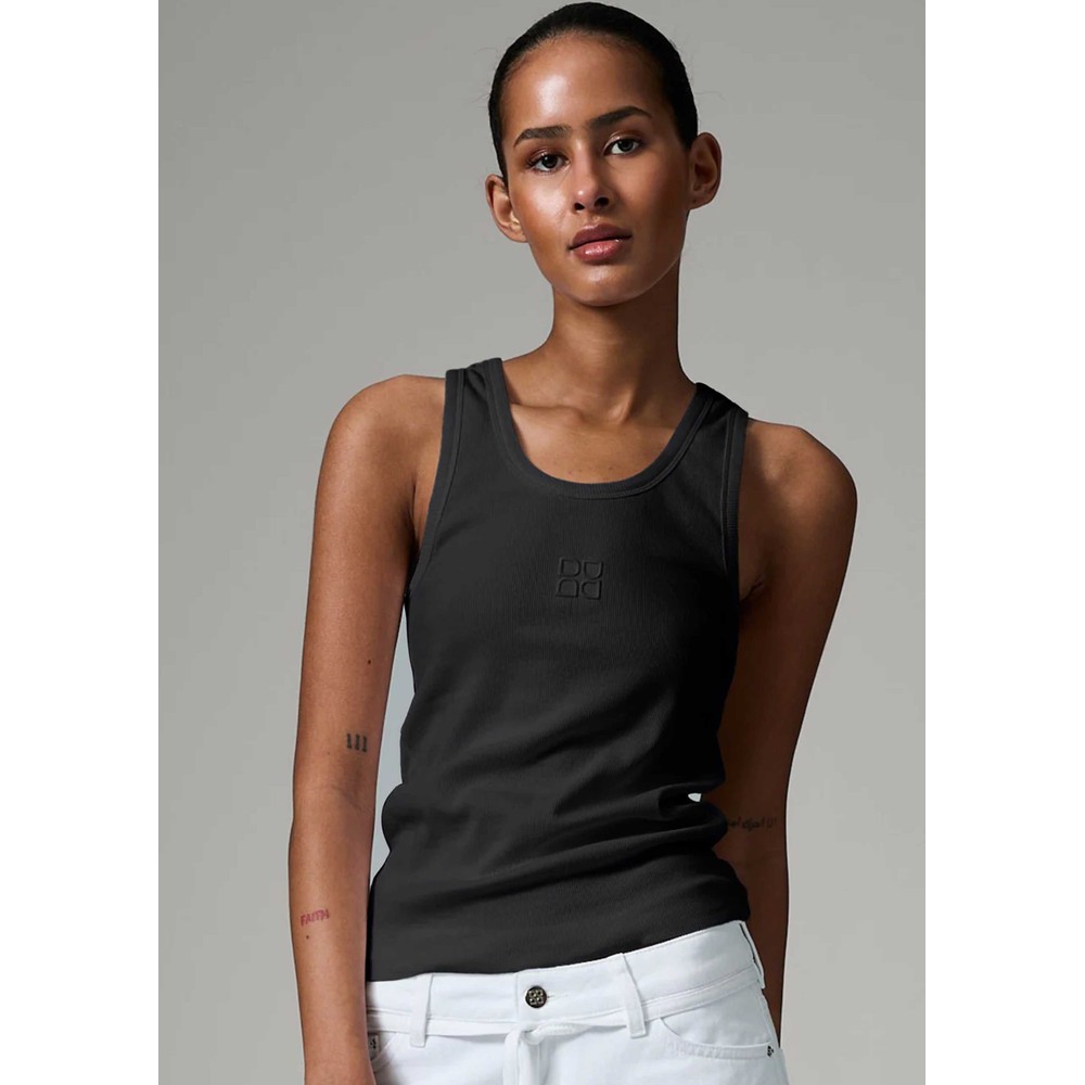 Image of Camilo Ribbed Tank Top - Black