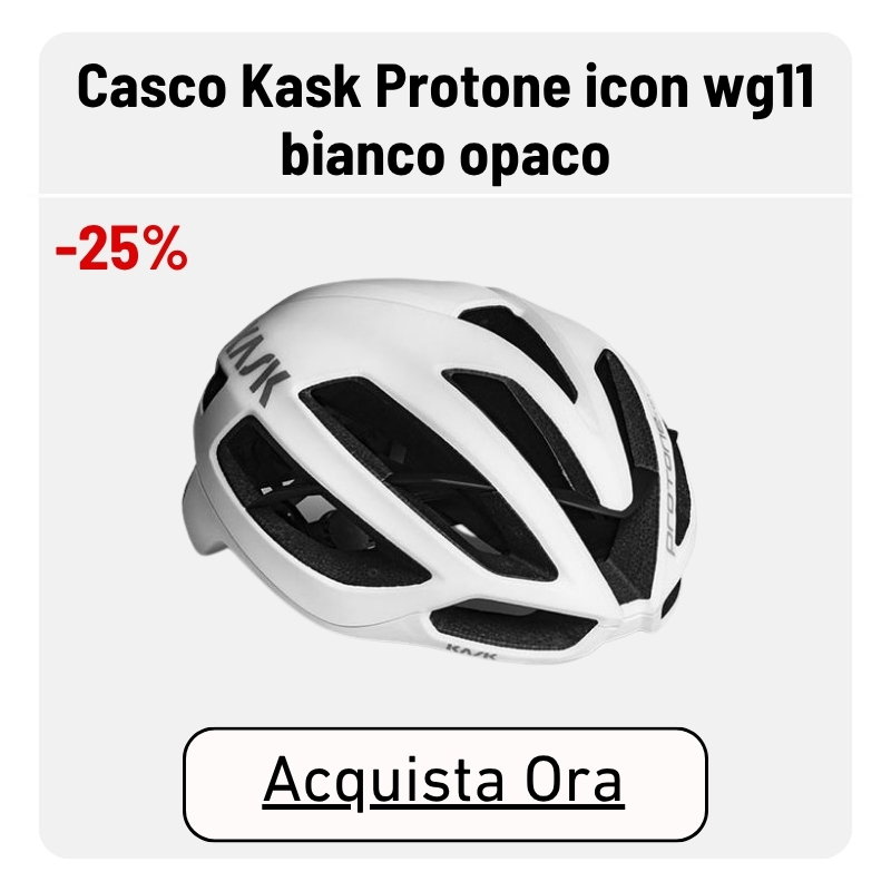 Kask Protone Icon WG11 matt white road cycling helmet with large vents, shown with 25% off label