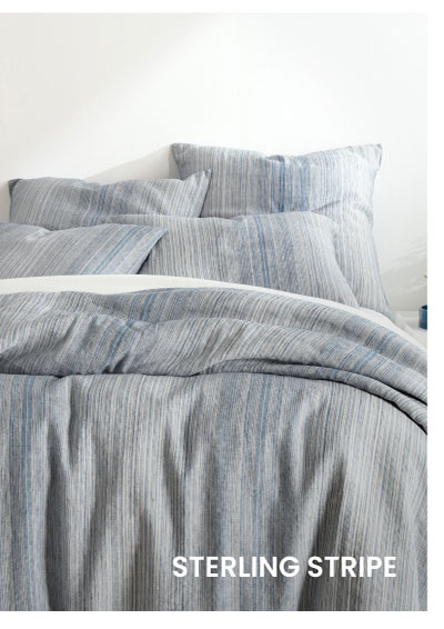 Shop Sterling Stripe Linen Duvet Cover
