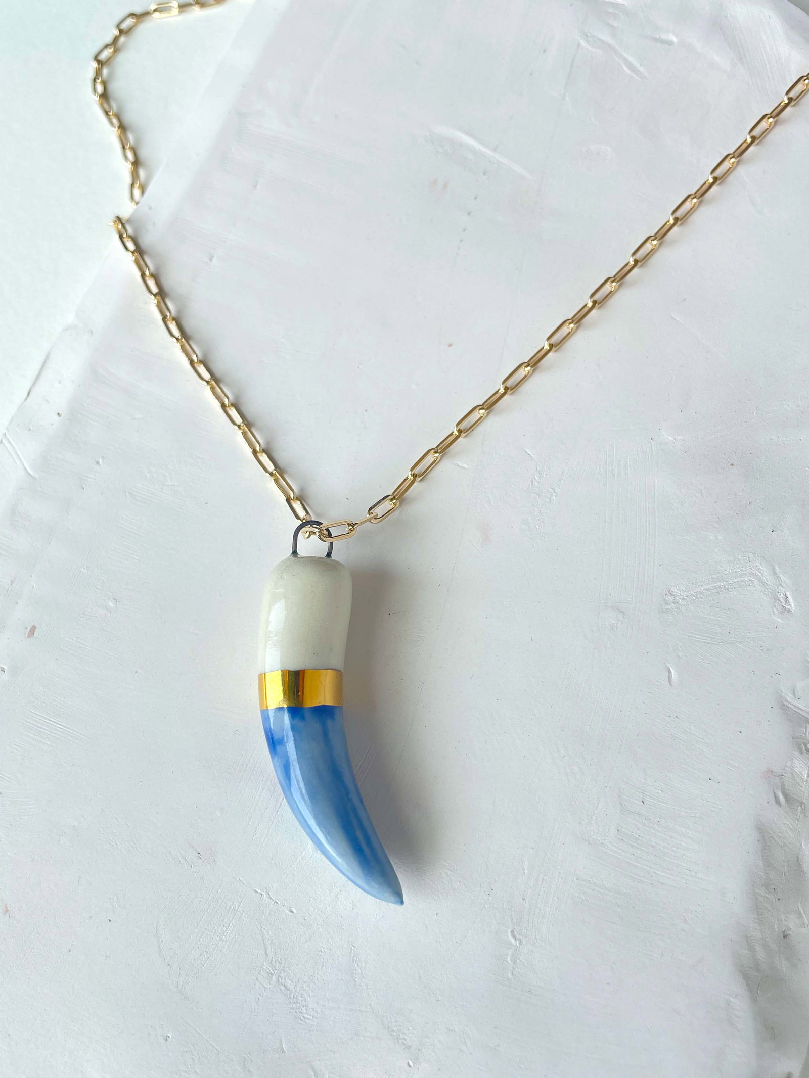 Image of Shark tooth necklace: Navy