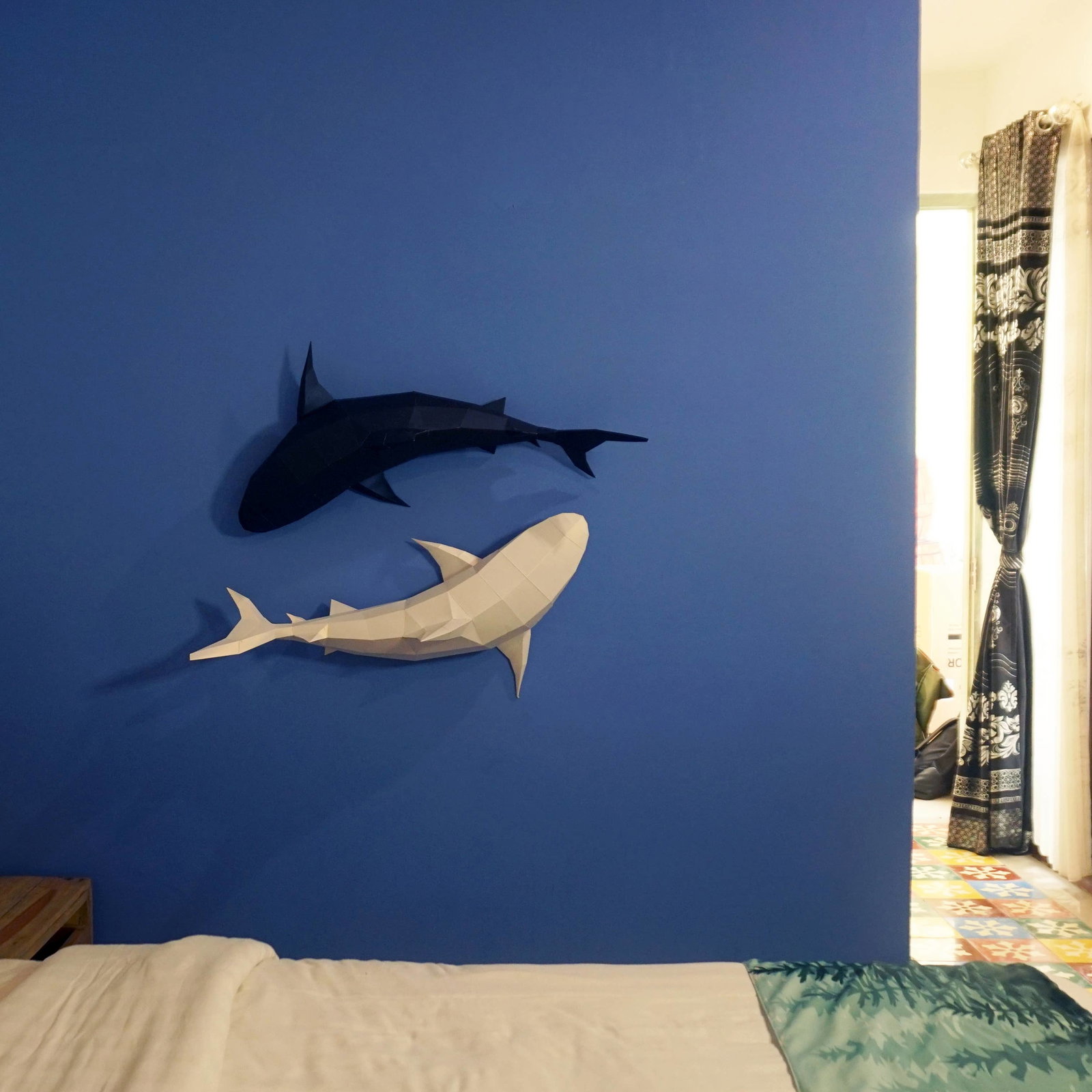 Image of Tiger Sharks 3D PaperCraft Wall Art Origami Model