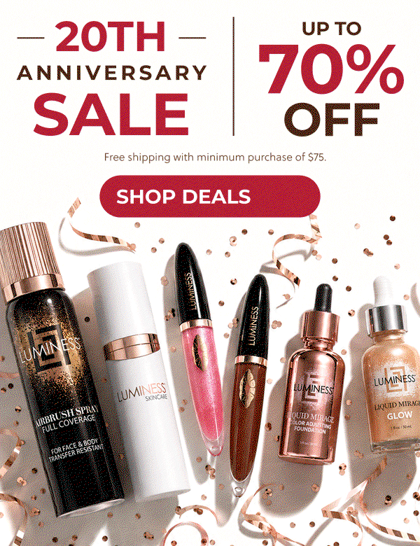 20th ANNIVERSARY SALE! UP TO 70% OFF + FREE SHIPPING!