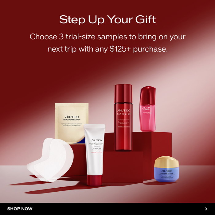 Step up your gift with your choice of 3 trial-size samples when you spend $125+.