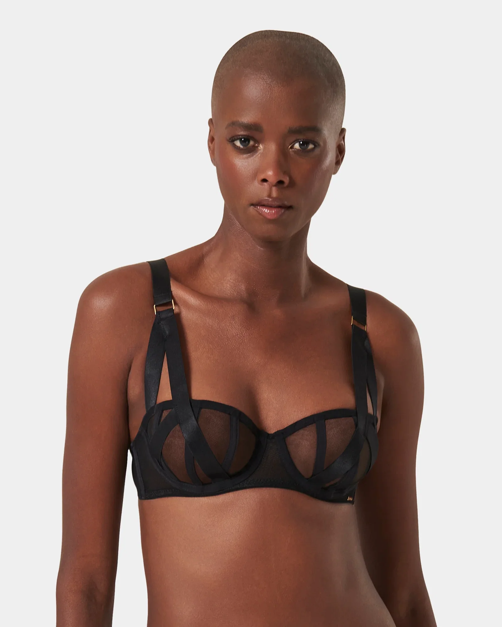 Image of Karolina Strappy Balcony Bra Black