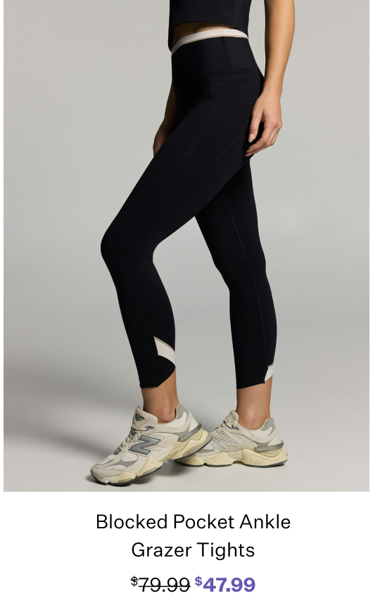 Blocked Pocket Ankle Grazer Tights