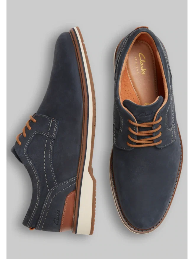 Clarks Monahan Plain Toe Oxfords