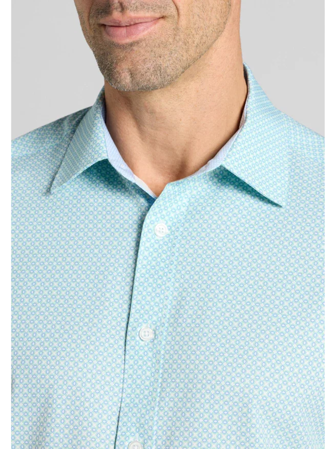 Con.Struct Slim Fit Mini Geo 4-Way Stretch Button Up Shirt
