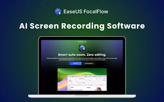 EaseUS FocalFlow – AI Screen Recording With Auto-Zoom (3PCs – Windows) | Annual Access