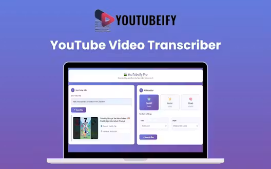 YouTubeify – YouTube Video Transcriber | Lifetime Access