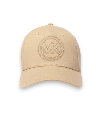 Gorra de béisbol de algodón con logo beige