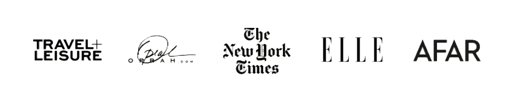 Travel & Leisure, Oprah.com, Elle, Afar, InStyle, The New York Times, Brides, Refinery29, Condé Nast Traveler.