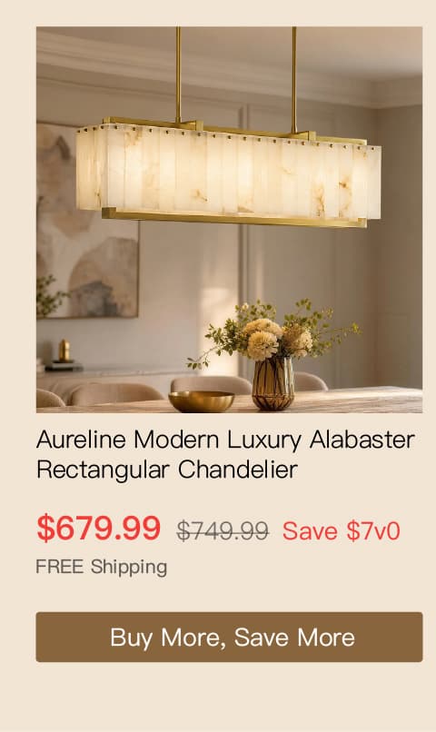Aureline Modern Luxury Alabaster Rectangular Chandelier