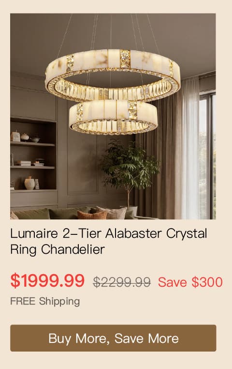 Lumaire 2-Tier Alabaster Crystal Ring Chandelier