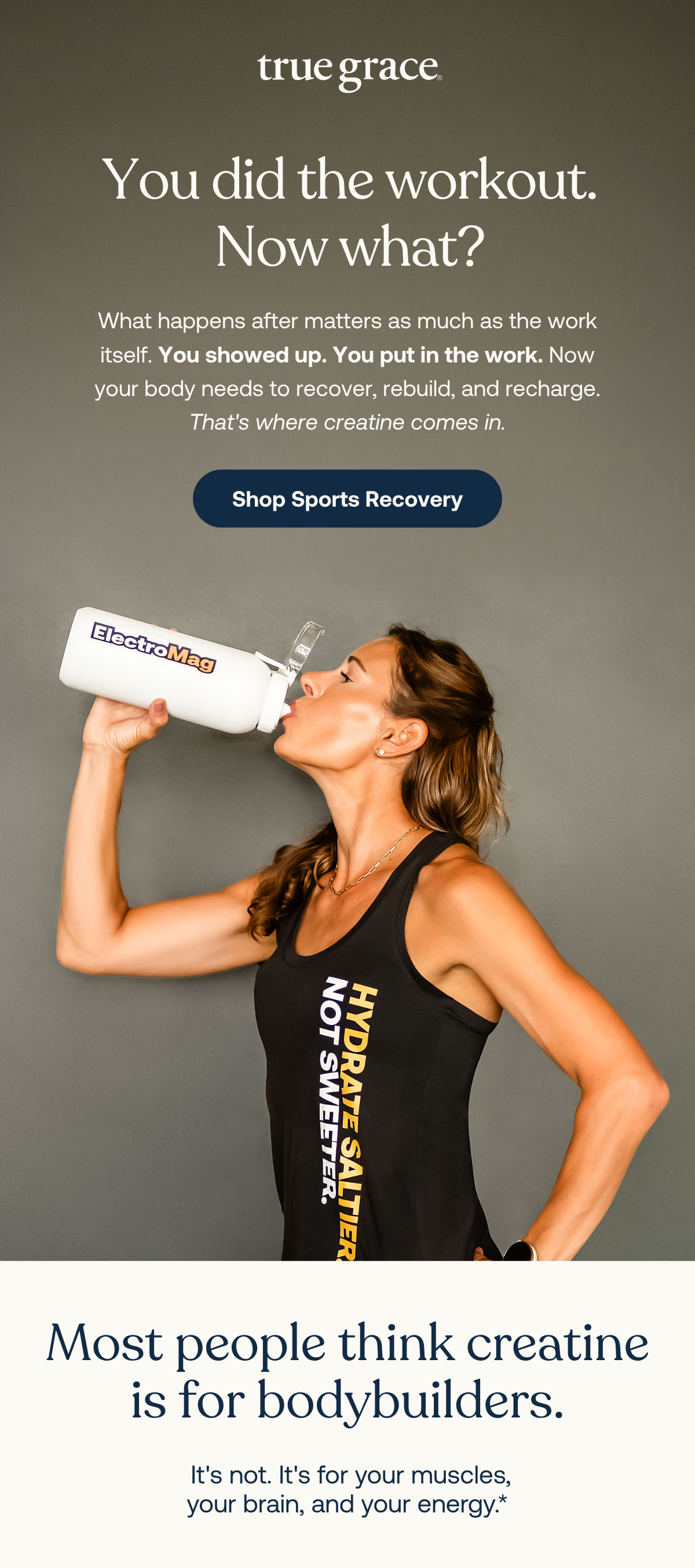 You did the workout, now what? Shop Sports Recovery
