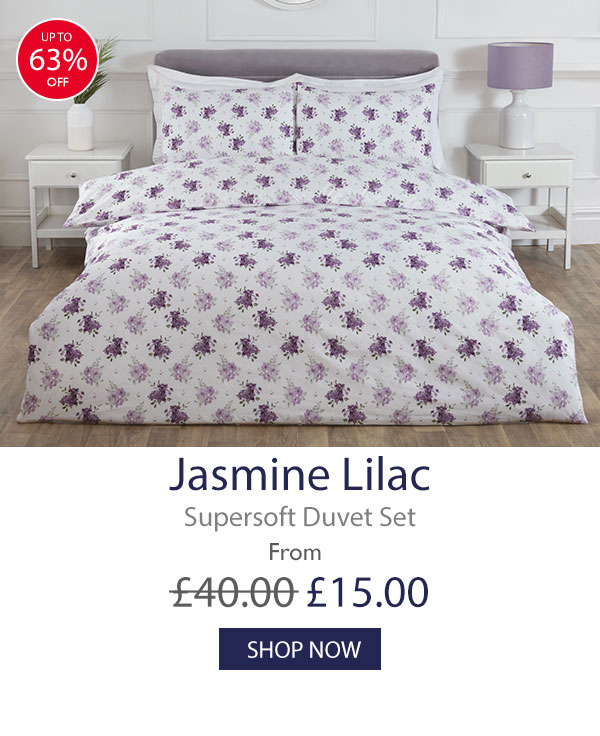 Jasmine Lilac Floral Super Soft Duvet Set