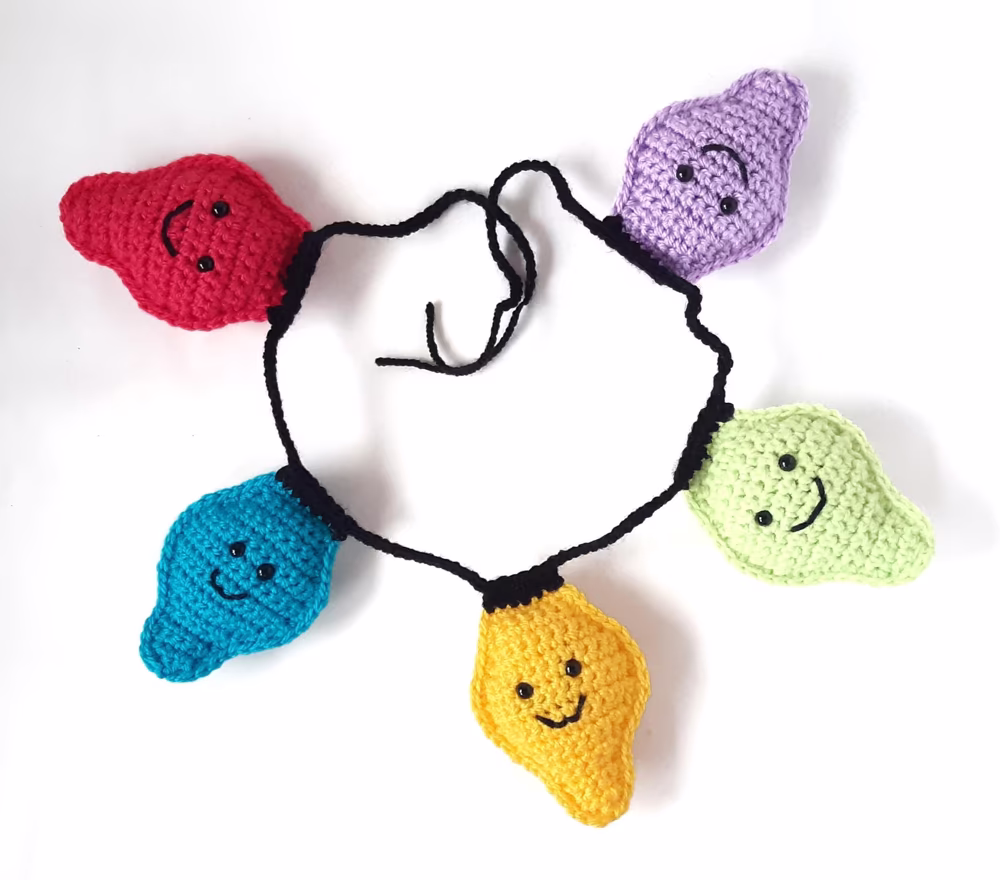 Amigurumi Christmas Lights Garland
