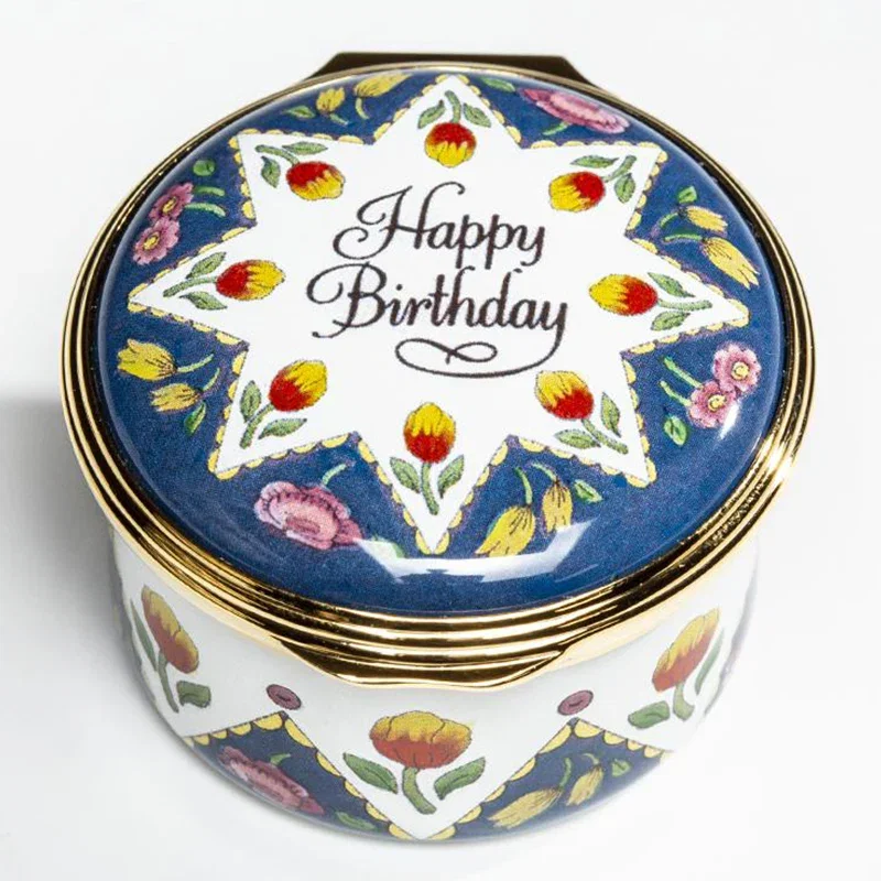 Image of "Happy Birthday" Enamel Box