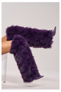 AZALEA WANG LANGLEYE PURPLE THIGH HIGH STILETTO BOOT