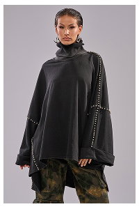OVER IT TURTLE NECK OVERSIZED SWEATSHIRT
