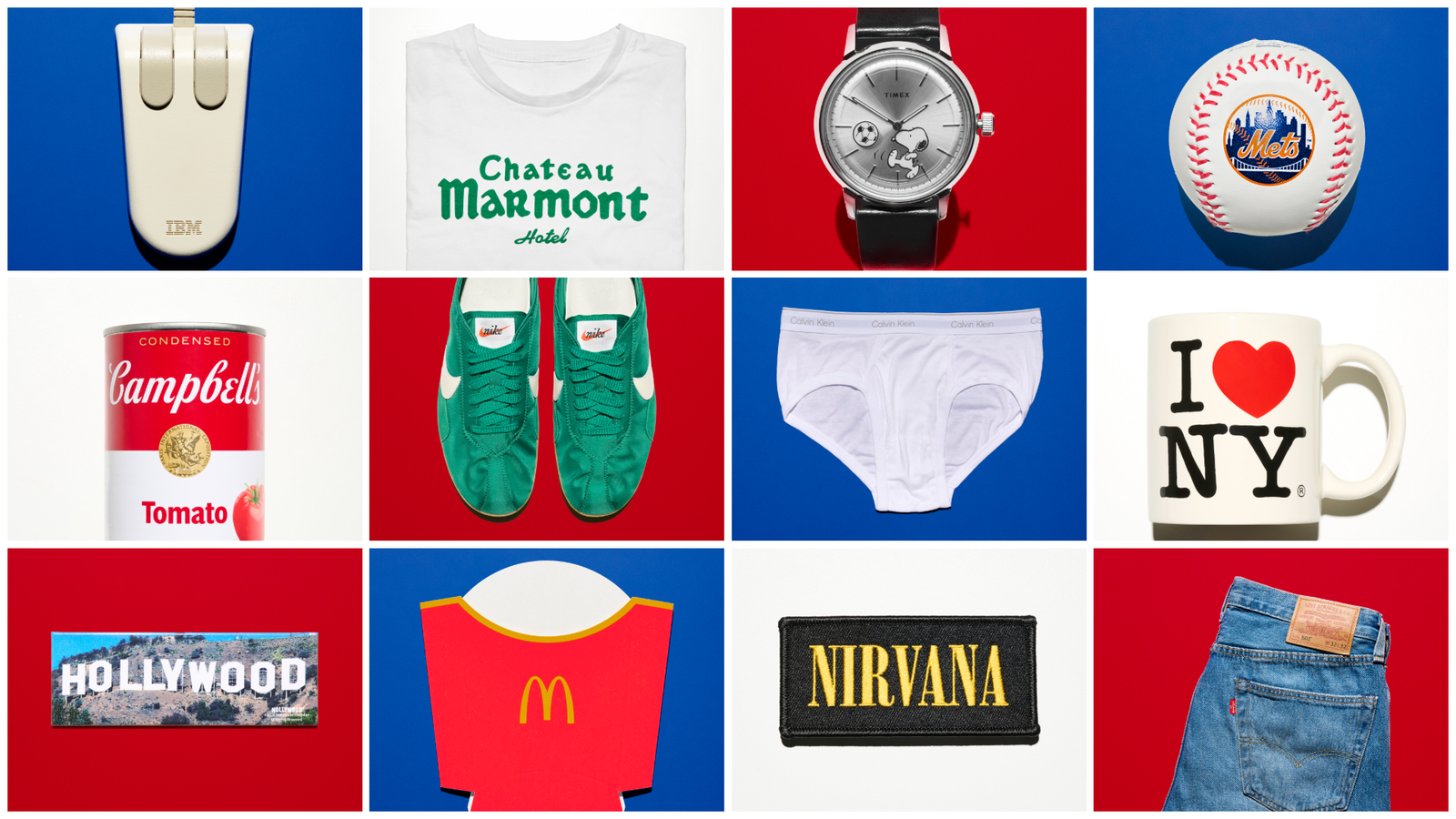 Grid of American logos