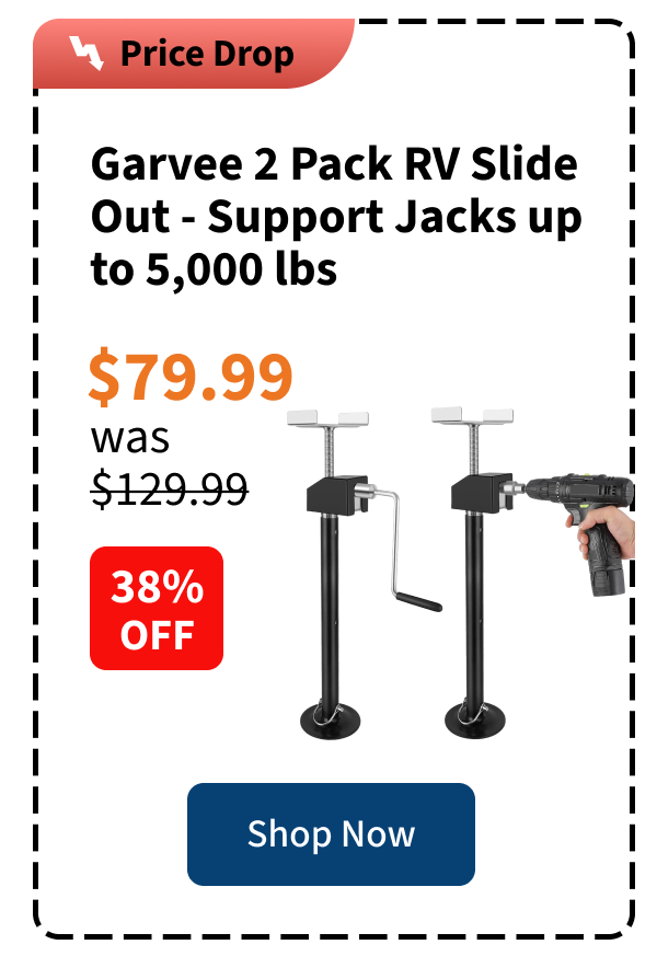 Garvee 2 Pack RV Slide Out Support Jacks Supports Up to 5,000 lbs, Adjustable Height from 21.06" to 49", Heavy-Duty Steel RV Stabilizer Jacks for Camper, Black
