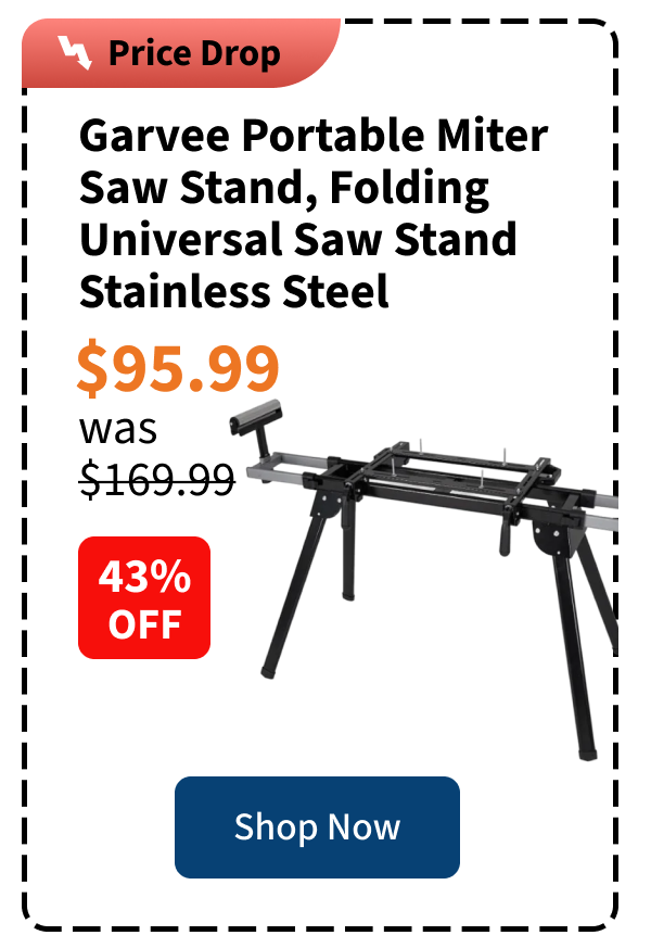 Garvee 440Lbs Portable Miter Saw Stand, Folding Universal Saw Stand, 76-4/5'' Adjustable Stainless Steel Table, Compatible with Most Table Saws