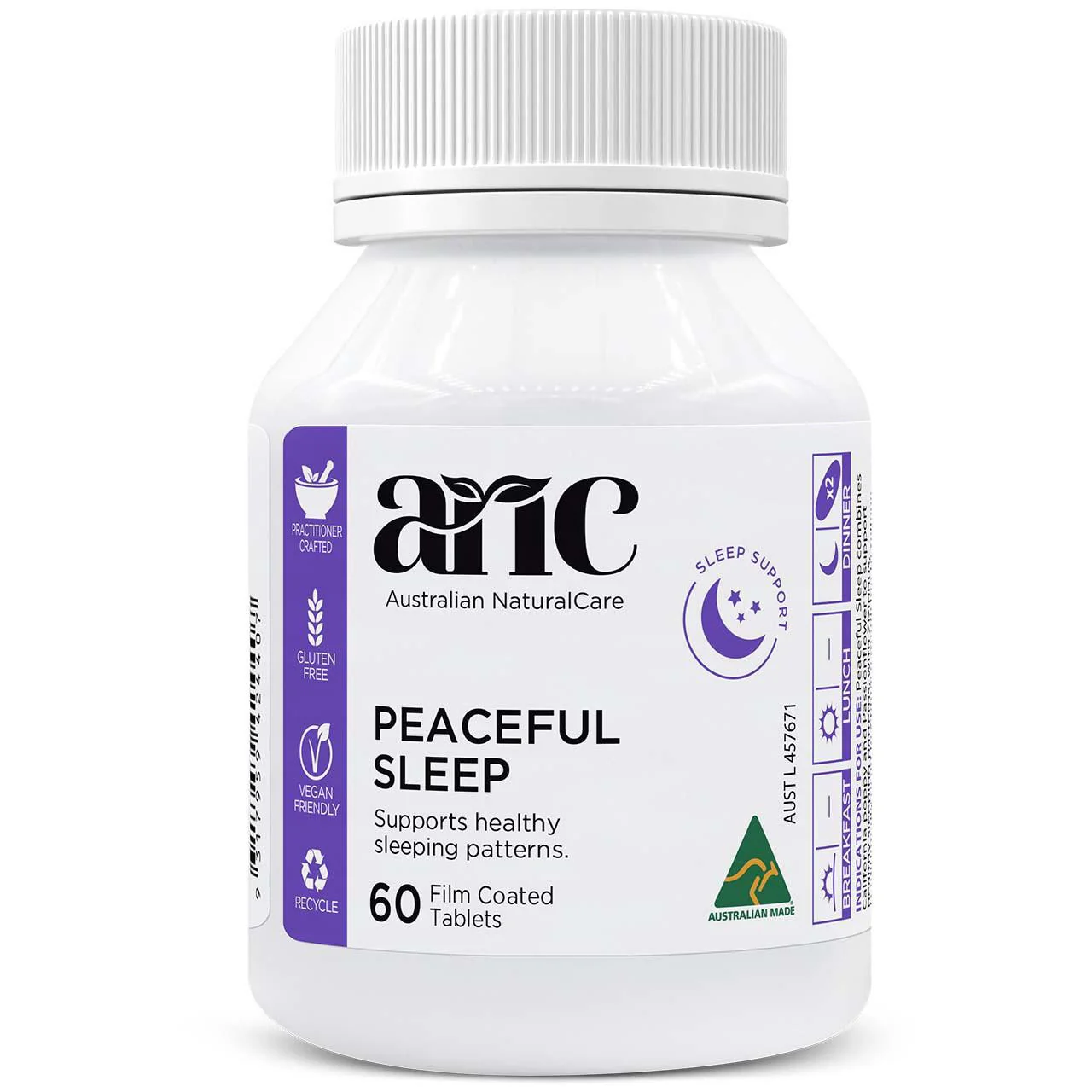Image of 2 bottles of Peaceful Sleep 60 tabs
