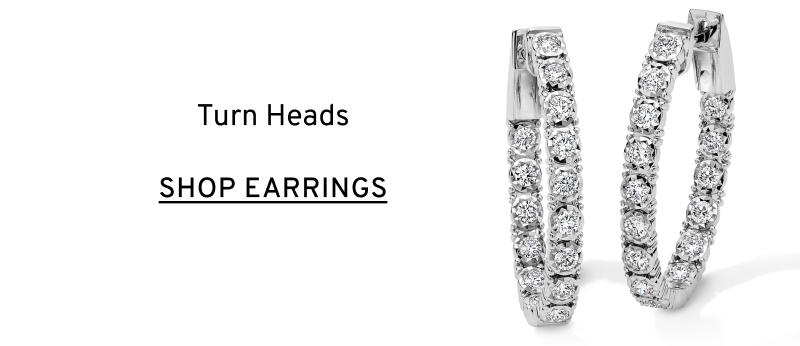 Large diamond hoops. Turn heads. Click to Shop Earrings