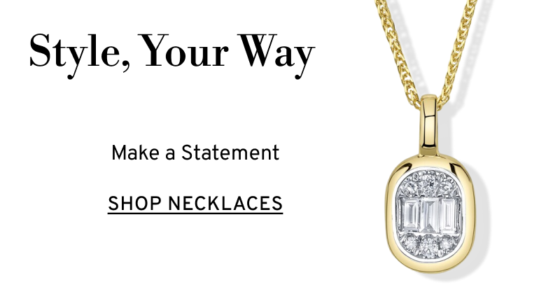 Gold and diamond pendant necklace. Style, Your Way. Make a Statement. Click to Shop Necklaces