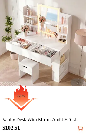 Vanity Desk With Mirror And LED...