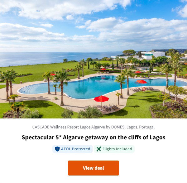 Spectacular 5* Algarve getaway on the cliffs of Lagos
