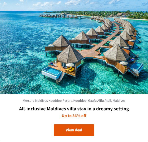 All-inclusive Maldives villa stay in a dreamy setting