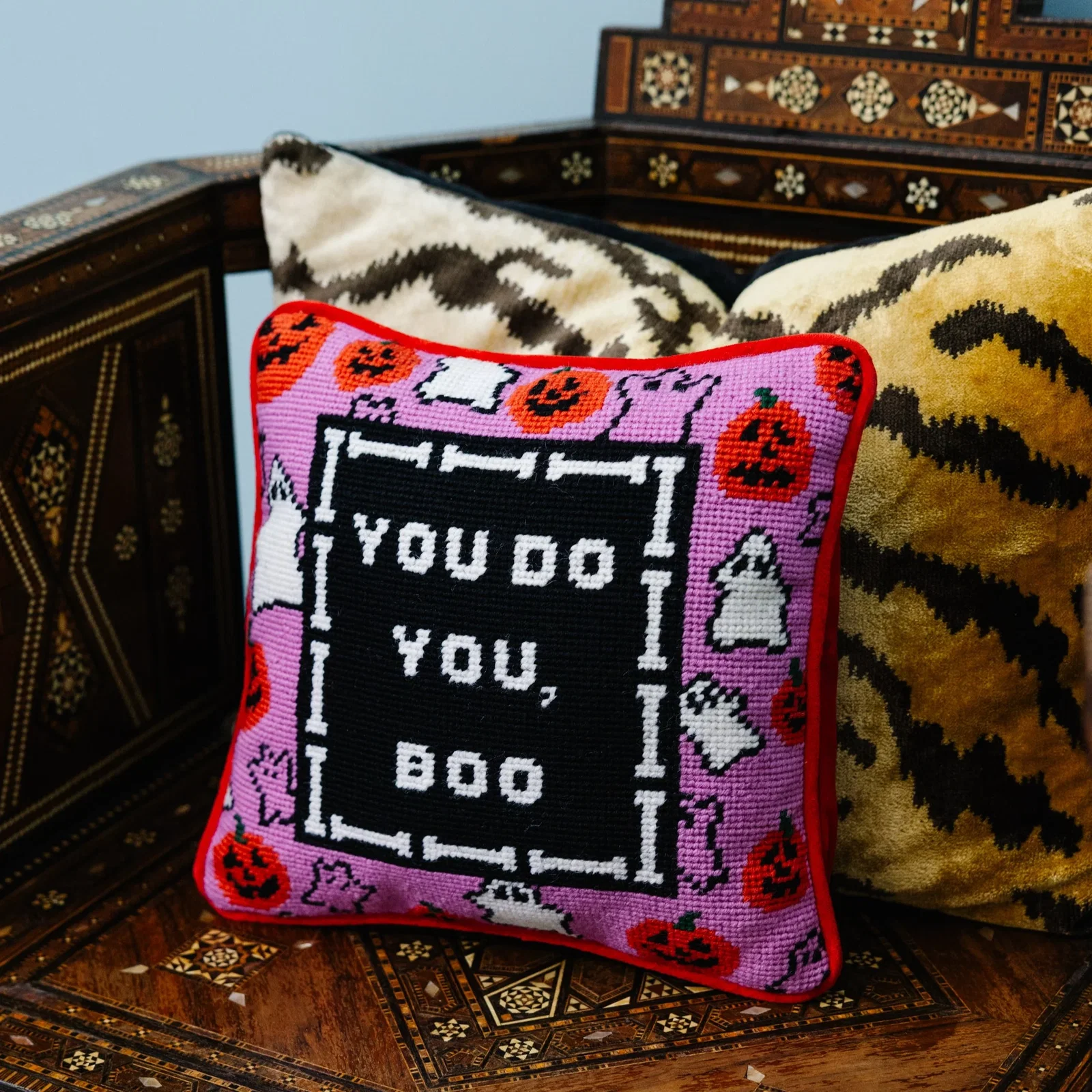 Image of Boo Needlepoint Pillow