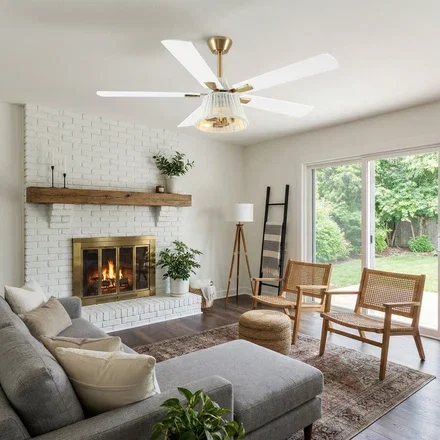 52" Zona Antique Brass Downrod Mount Ceiling Fan with Light