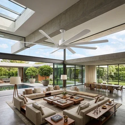 100 Inch Ansel HVLS Fan LED Large Ceiling Fan with Remote Control