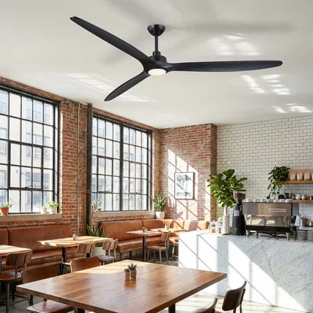 80" Aurix Solid Wood Blades Large LED Ceiling Fan