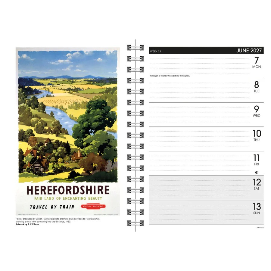 Coming Soon - Vintage Railway Posters A5 2027 Diary