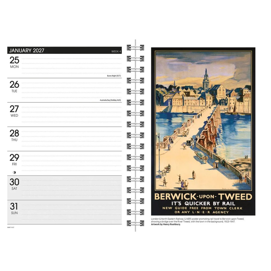 Coming Soon - Vintage Railway Posters A5 2027 Diary